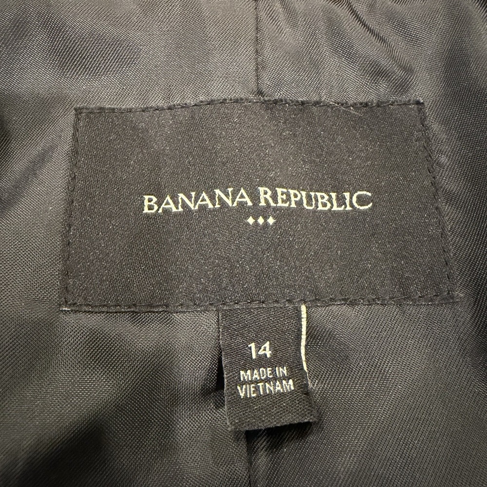 Banana Republic Factory Blazer Gray Tweed Twill Womens 14 Preppy Classic Academy - Picture 12 of 12